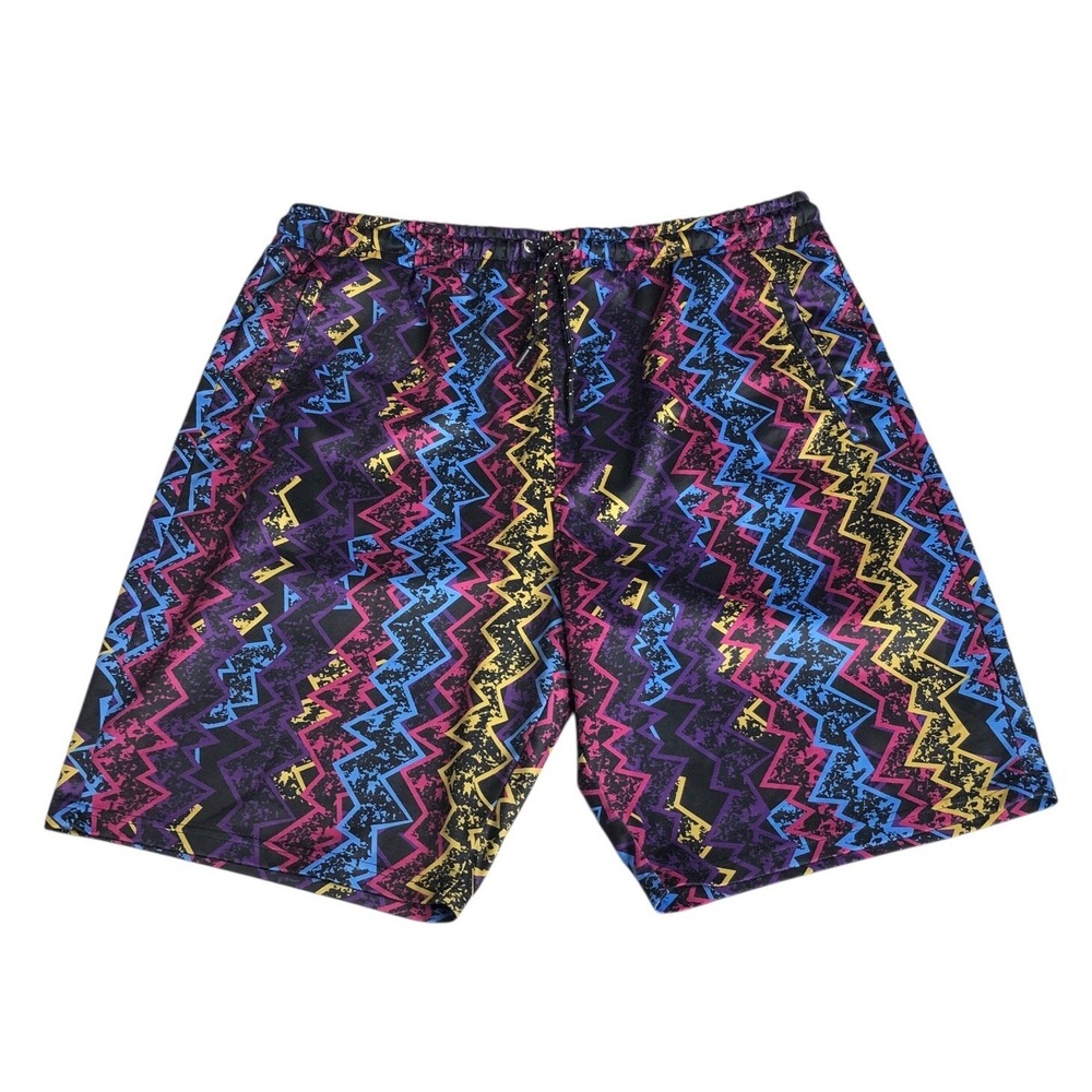Fresh Prints of Belair Shorts Mens XXL AOP Zig Zag Memphis Retro Drill Clothing